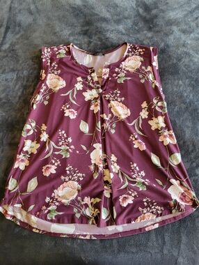 Papermoon Floral Split Neck Knit Top
